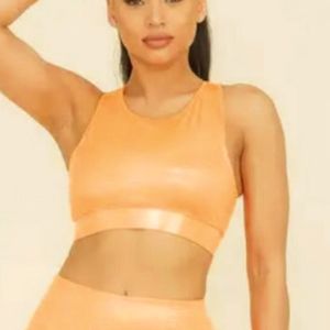 Orange Shimmer sports bra